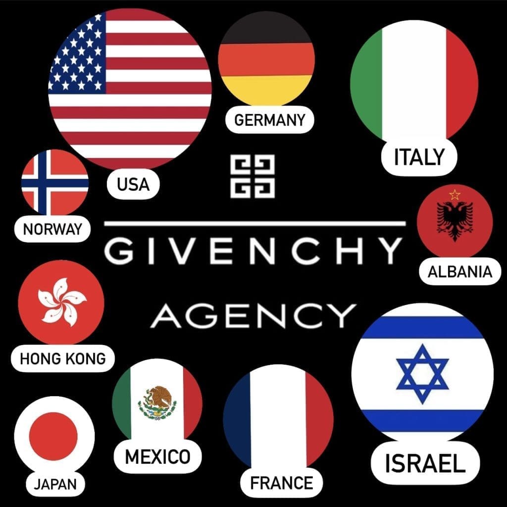 Работа по всему МИРУ GIVENCHY AGENCY